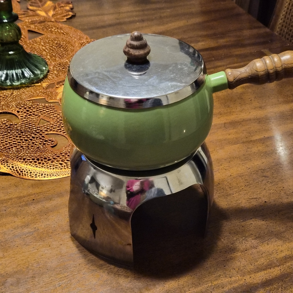 Vintage Atomic Fondue Pot And Stand